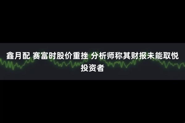 鑫月配 赛富时股价重挫 分析师称其财报未能取悦投资者