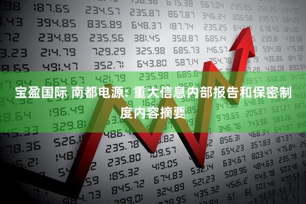 宝盈国际 南都电源: 重大信息内部报告和保密制度内容摘要